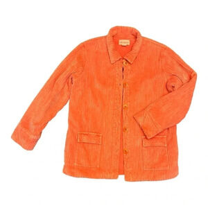 Vintage 90s Oversized Corduroy Jacket Coral/Salmon Colorful Boho Y2K Lagenlook